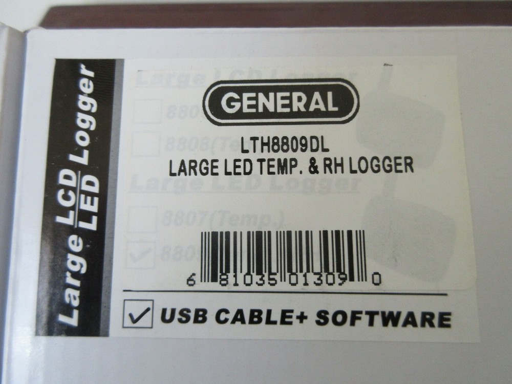 GENERAL INSTRUMENTS 8809 LED TEMPERATURE RELATIVE HUMIDITY DATA LOGGER LTH8809DL