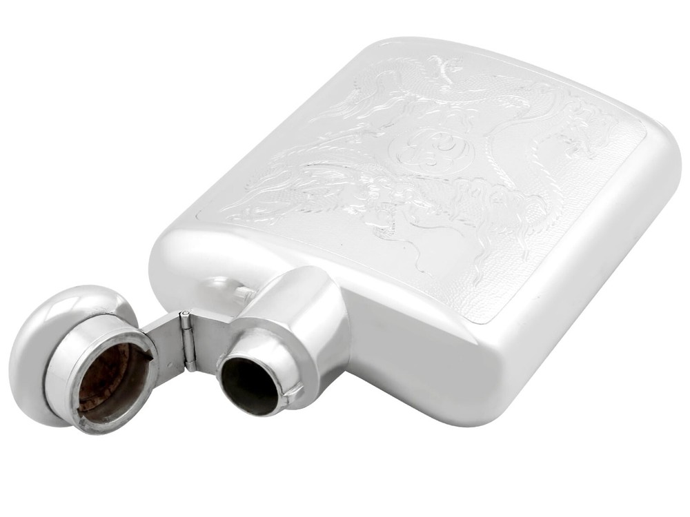 1930s Chinese Silver Hip Flask