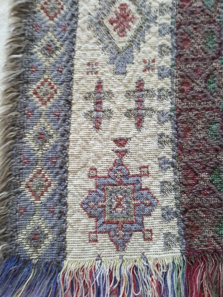 Israeli Table Topper Loomed Cloth- 30" X 14" Rectangle