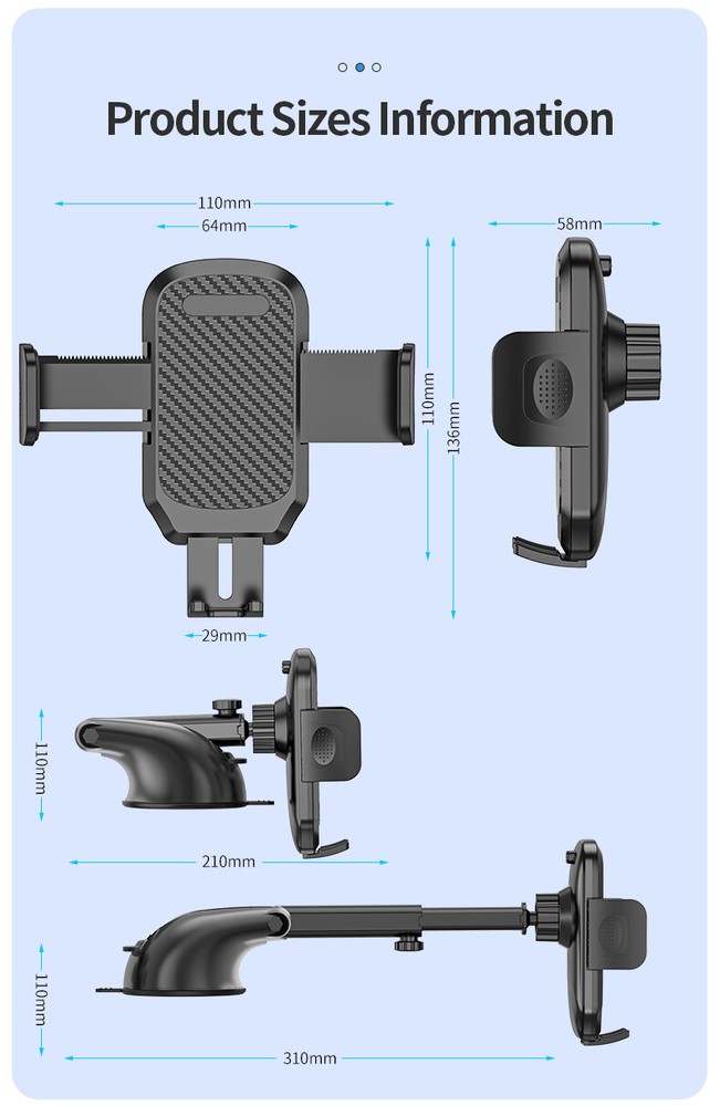 Mobile Cell Phone Holder Car Mount Universal 360° Windshield Dashboard Air Vent