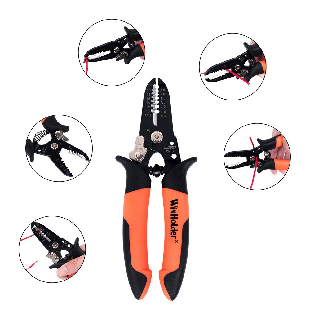 Wire Cable Screws Stripper Crimper Shearer Snipper Pliers Grip Multi-Tool