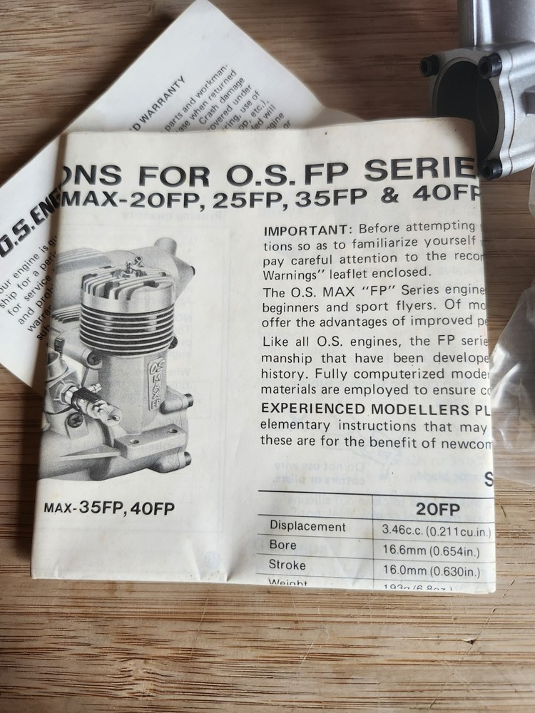 O.S. Engines MAX 20 FP New In Box