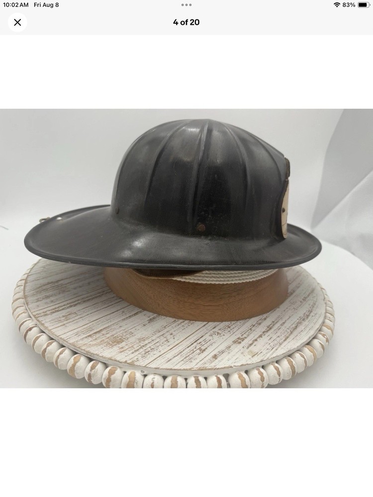 Captain SFFD CAIRNS & BROS Flint Flex Leather Fireman Fighter Helmet