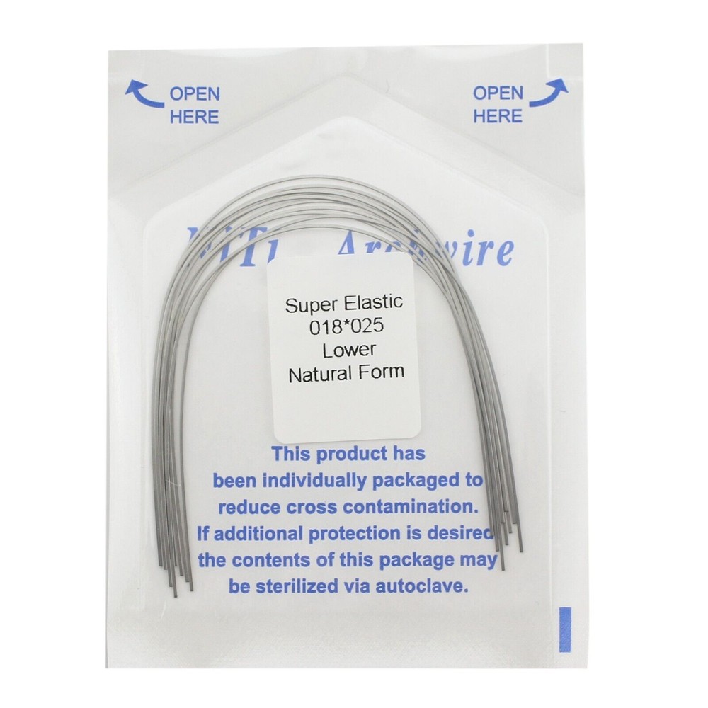 100 Pcs Dental Orthodontic Arch Wire Super Elastic NiTi Rectangular Natural