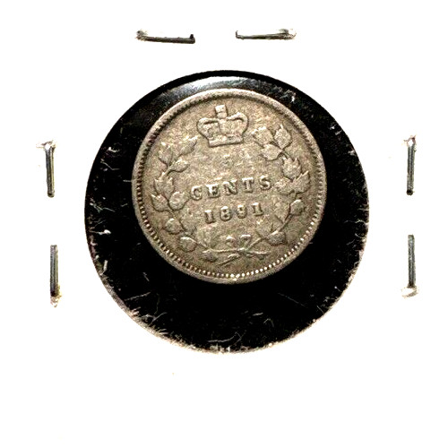 Canada 1891 5 cents KM 2 VG/F