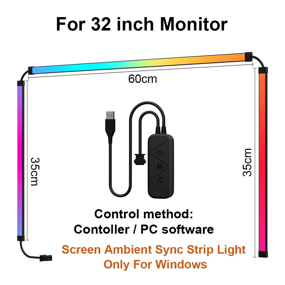 Smart Ambient PC SYNC Backlight TV Computer Monitor Backlight LED Strip Light