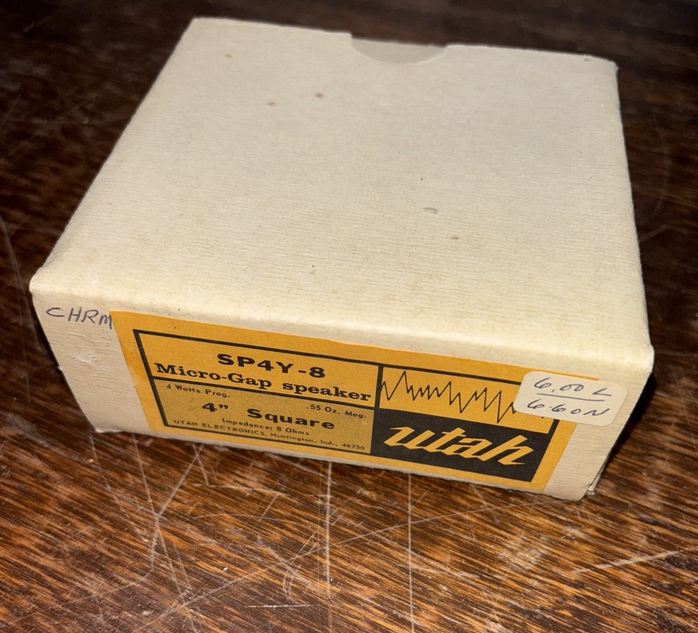 UTAH Micro Gap SP4Y 4” Square Speaker 8 Ohm - NEW OLD STOCK NOS