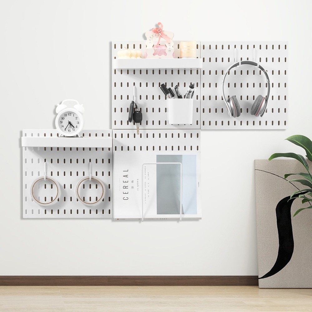 VEVOR Pegboard Combination Kit 11 x 11" Plastic Pegboard 4 Panels Wall Organizer