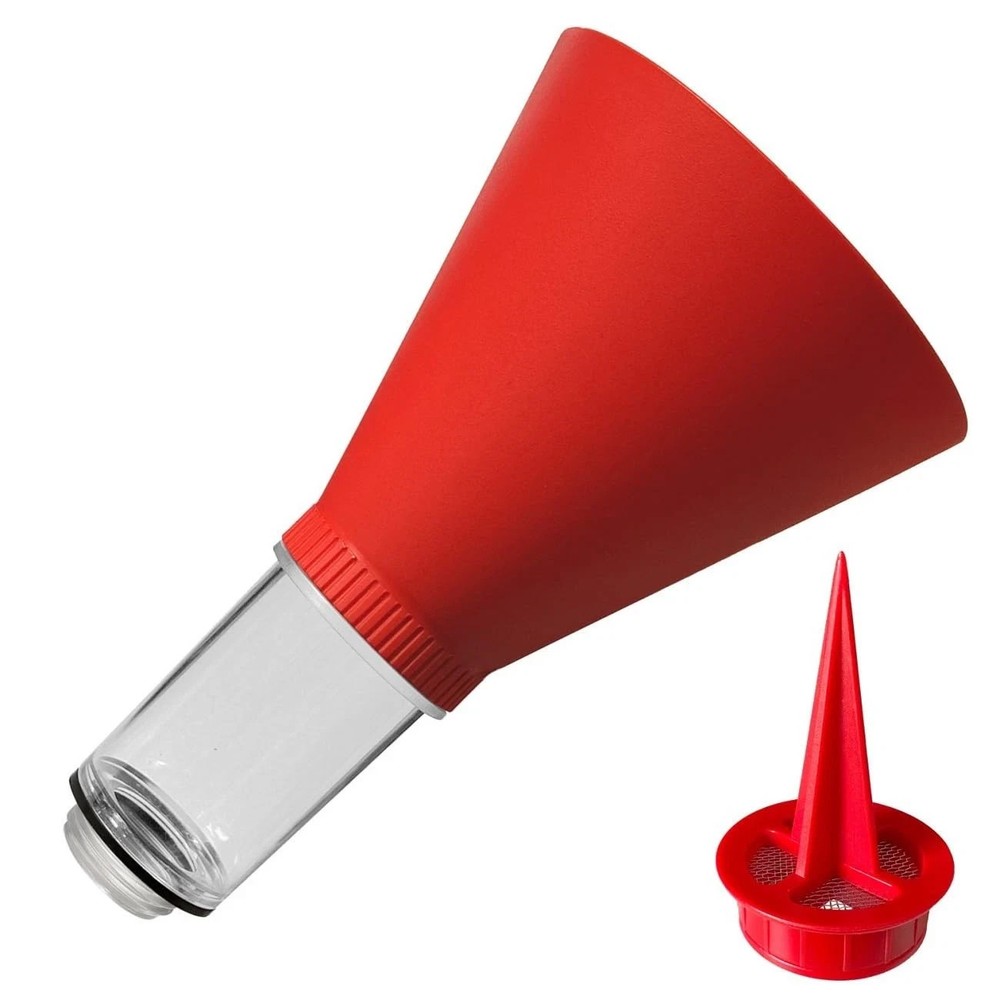 Threaded Oil Funnel with Filter Screen for Toyota, Engine Change Tool Red