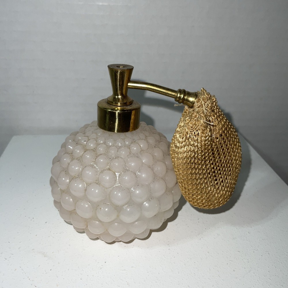 Vintage Mini Glass Perfume Bottles EMPTY 3” IRICE HOBNAIL Atomizer