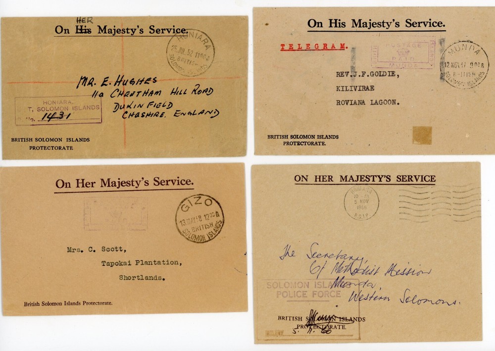 P68/39 BRITISH SOLOMONS 1947 - 1966 X7 OHMS COVERS