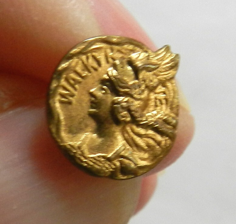 Vintage GF Button -Winged Goddess-NIKE- 1/2"