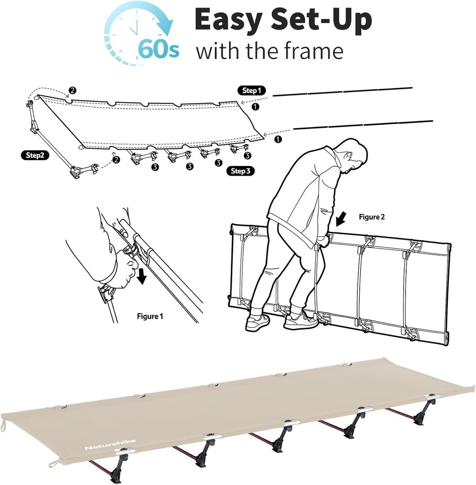 Ultralight Camping Cot, Easy to Assemble Folding Tent Cot, Compact & Protable