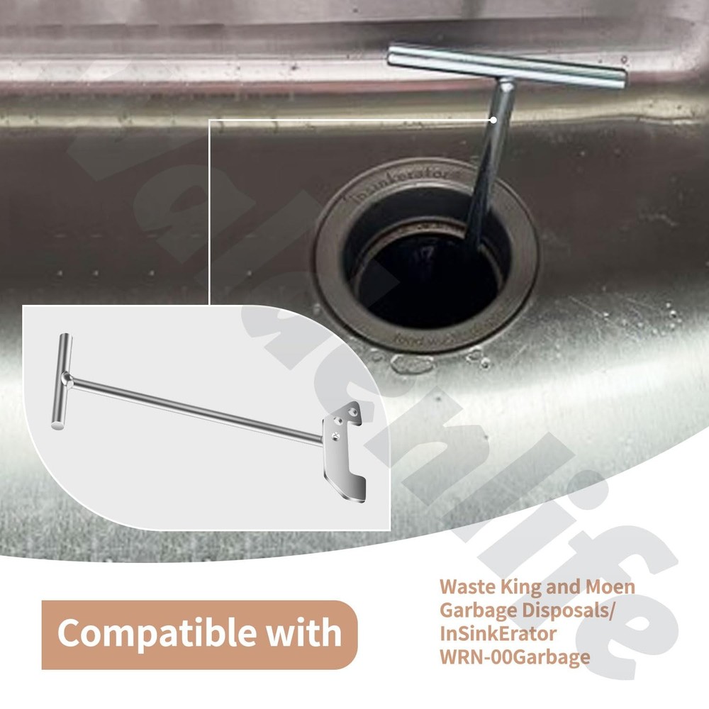 Garbage Disposer Unjamming Wrench & Disposal Tool, for Silver
