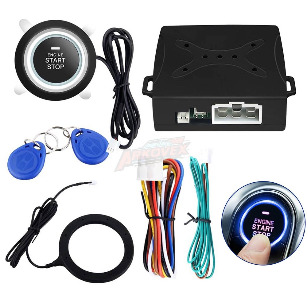 Car Ignition Switch RFID Engine Start Push Button Keyless Entry Starter Kit 12V