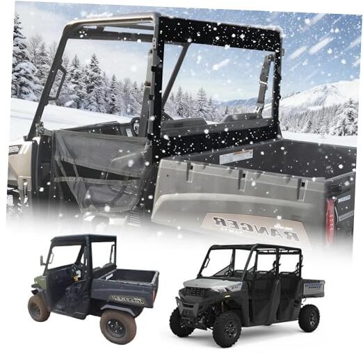 Polaris Mid Size Ranger 570 Rear Window,Soft Rear Windshield, Dust Panel for