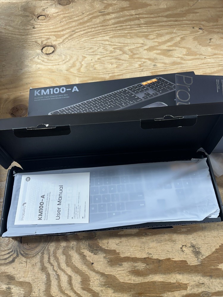 ProtoArc Backlit Bluetooth Keyboard and Mouse for Mac KM100-A Space Gray