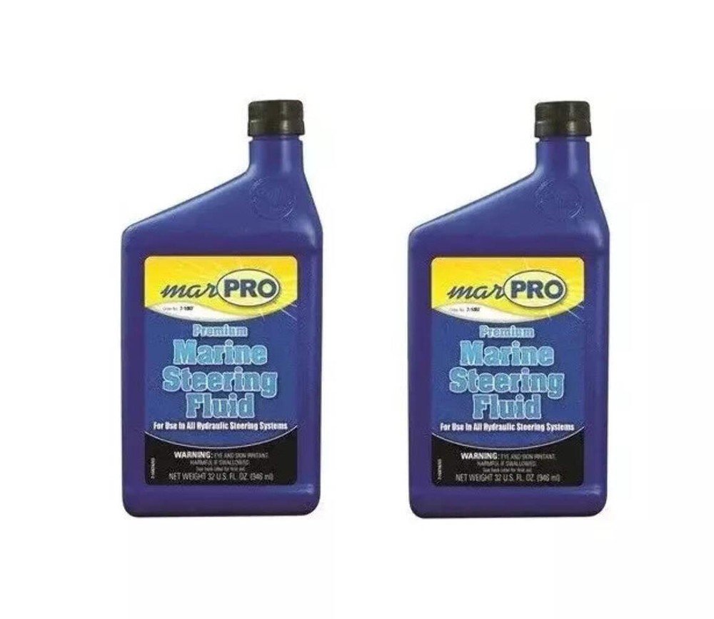 2 Pack - Hydraulic Steering Fluid Quart Replacement for Marine Steering Systems