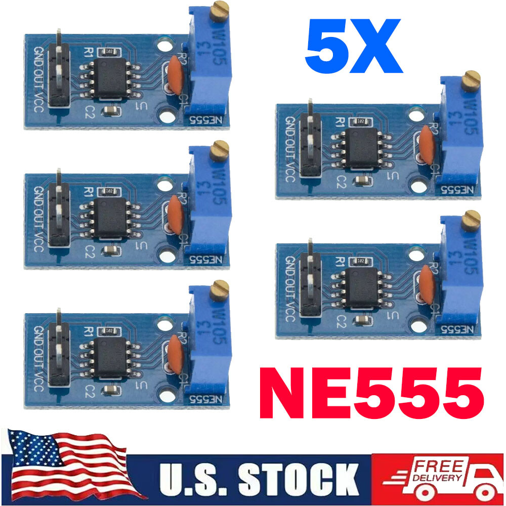 5x NE555 Duty Cycle Pulse Frequency Adjustable Square Wave Generator Module USA