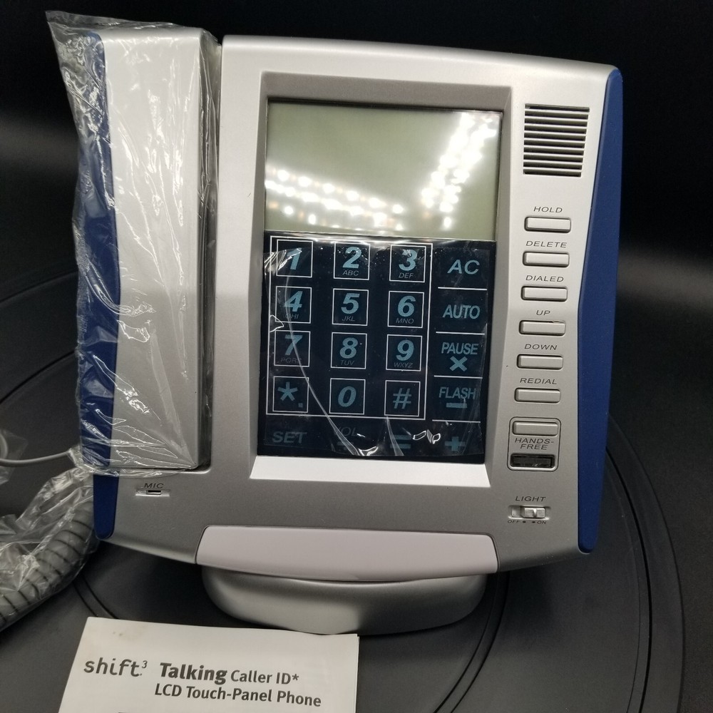 Shift 3 Talking Caller ID LCD Touch-Panel Landline Phone, Nightlight, Alarm