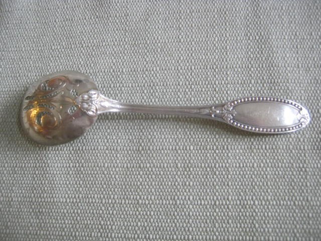 Antique Silver, Marked L Topiary Tree N, Berry Spoon Server, 5 3/4"