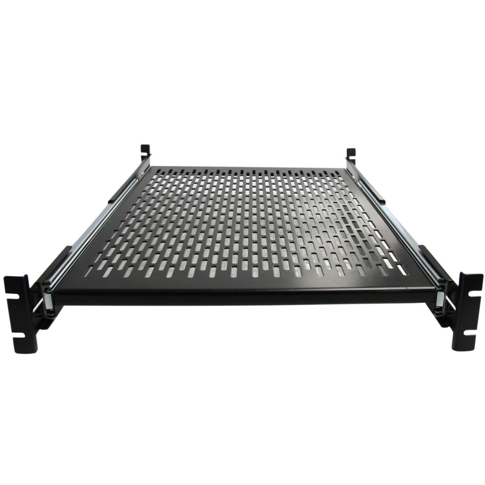 StarTech 2U Adjustable Mounting Depth Vented Sliding Rack Mount Shelf - 50lb