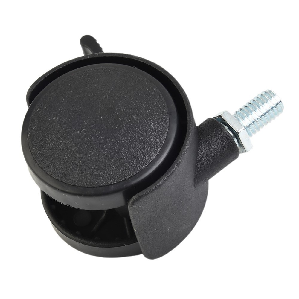 Office Chair Swivel Caster Wheels Double Plastic Rollers with Threaded Rod
