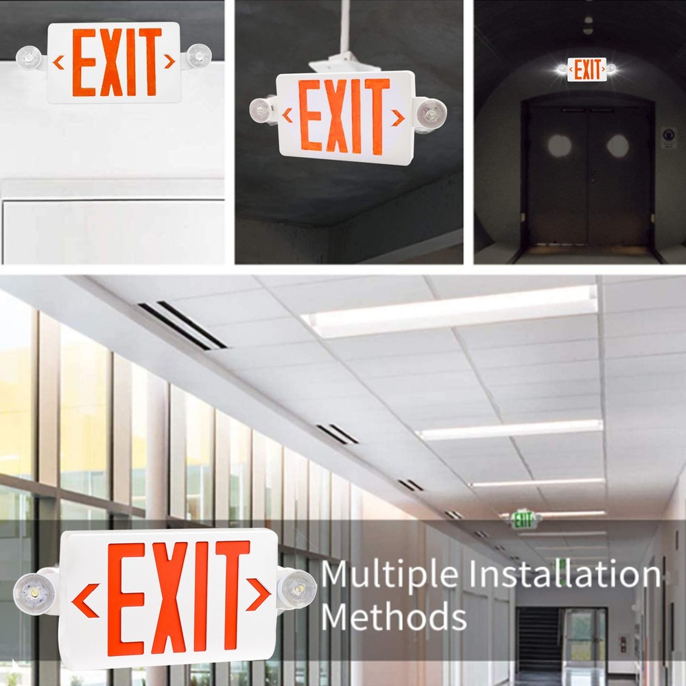 12Pack Red LED Exit Sign,UL-Listed Emergency Light -Dual Lamp ABS FireResistance