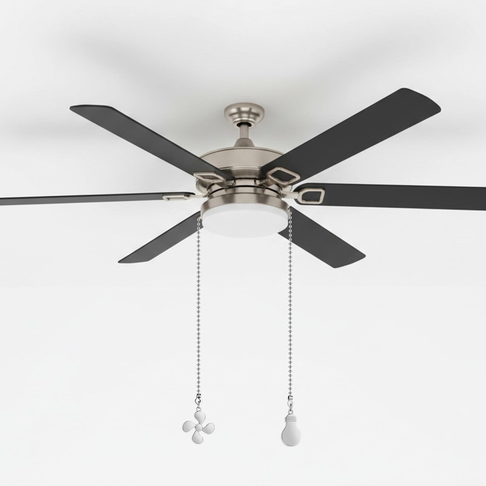 2 PCS Ceiling Fan Pull Chain Extension, Silver 12 Inches Pull Chains, Decorat...