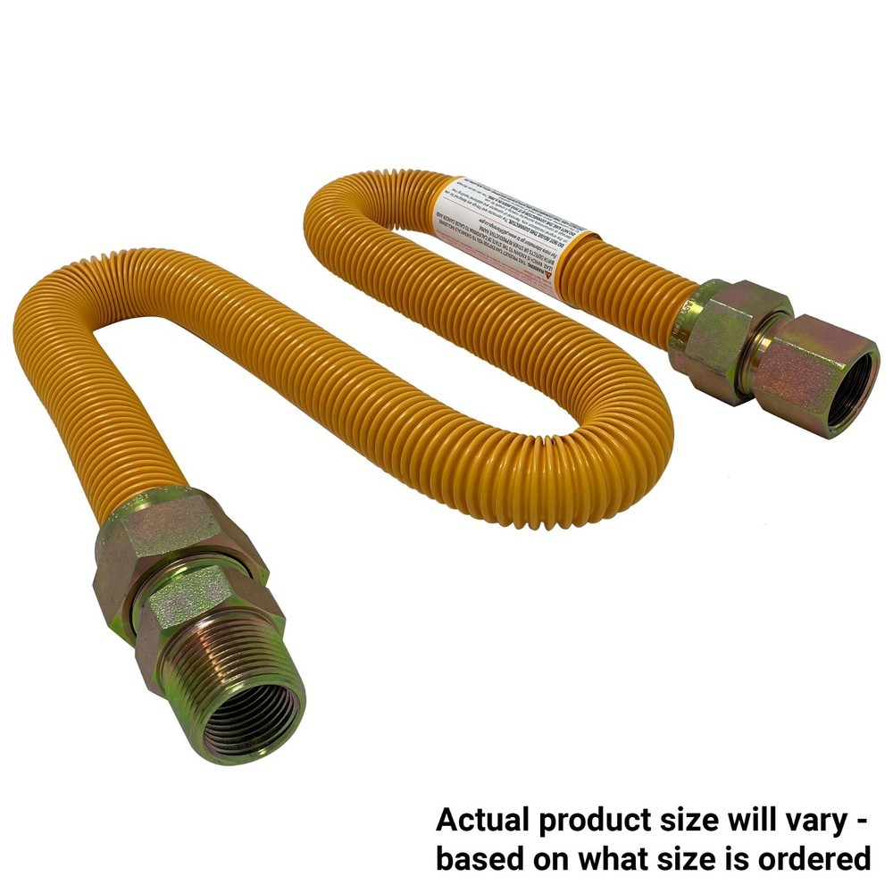 3/4" ID (1" OD) x 72" w/ 3/4" MIP x 3/4" FIP Tankless Water Heater Gas Flex Line
