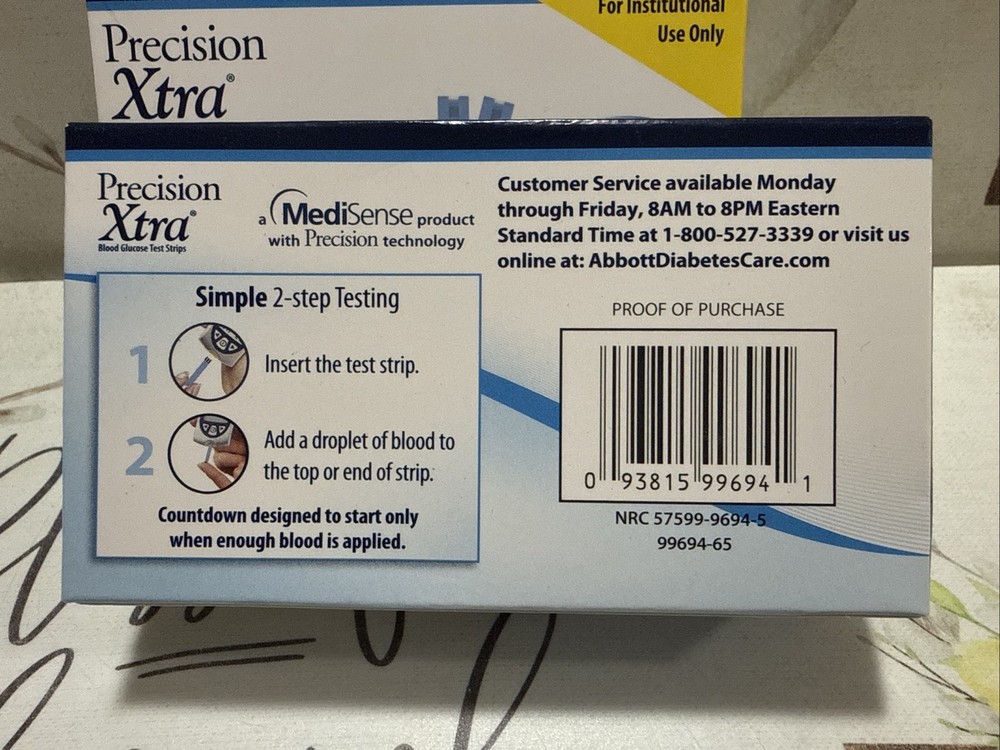 Precisión Xtra No Coding 100 Test Strips 2Pack Exp:05/31/26