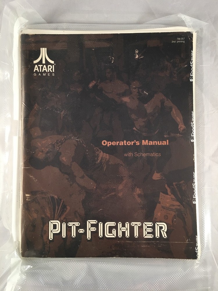 Pit-Fighter Atari Arcade - Owners manual w/ Schematics