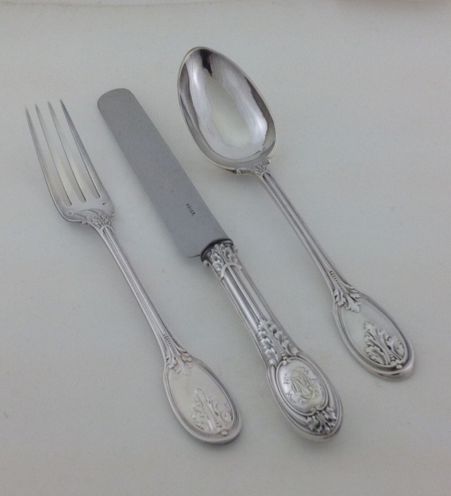Odiot, Paris Wonderful Sterling Silver 4-pc Place-Setting, 07- Grimaldi