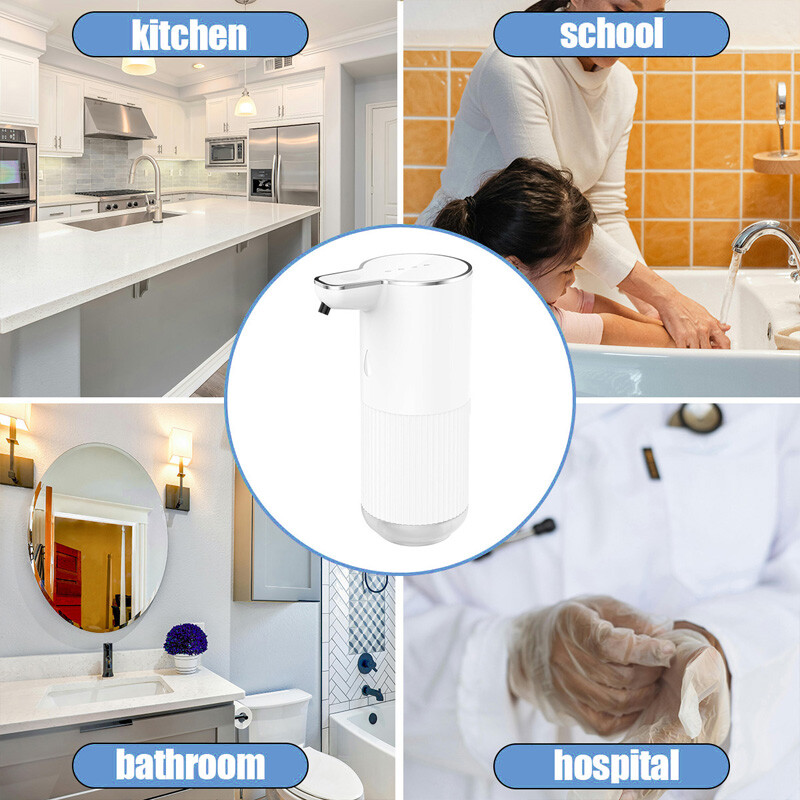 Automatic Foaming Soap Dispenser White Touchless 350ml USB Rechargeable