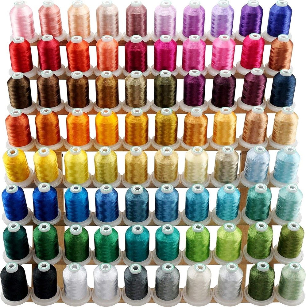 80 Spools Polyester Embroidery Machine Thread Kit 1000M 1100Y Each Spool - Co...