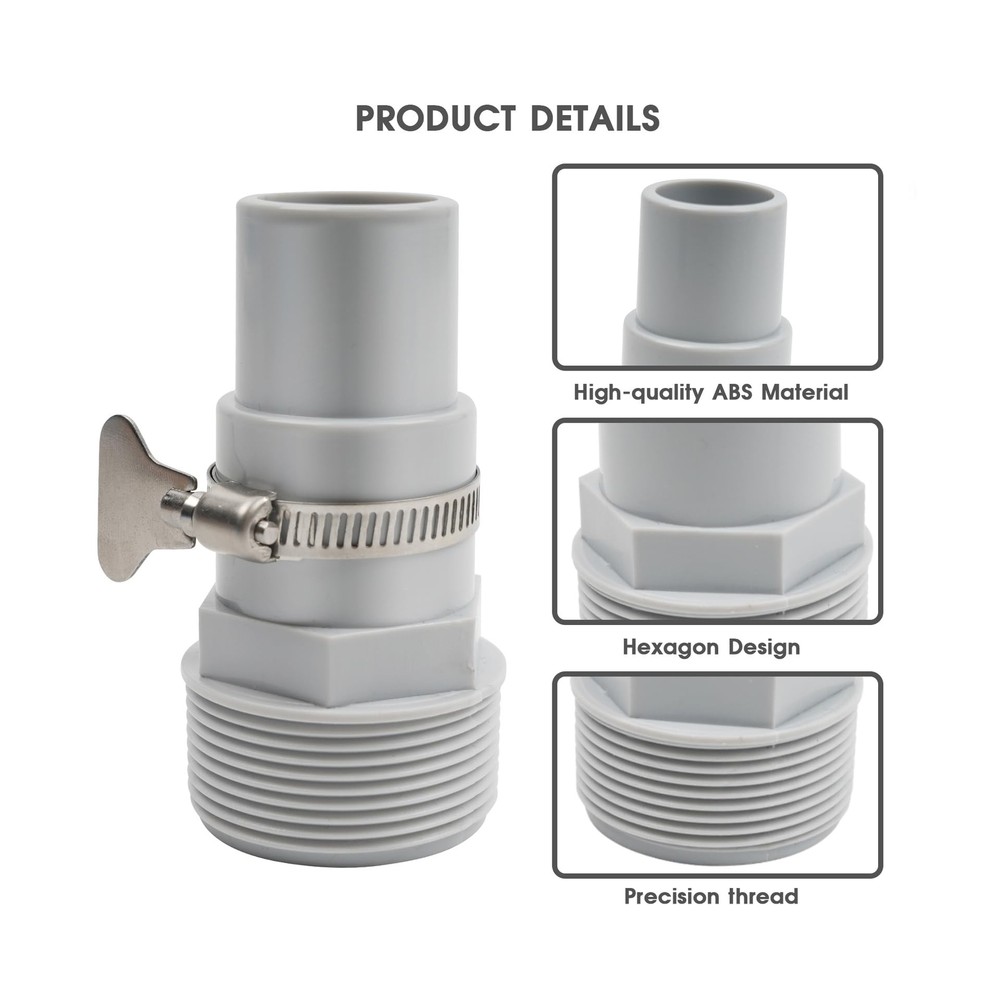 Universal Combo Pool Hose Adapter Replacement, 1-1/4" or 1-1/2", 3 Pack Fits ...