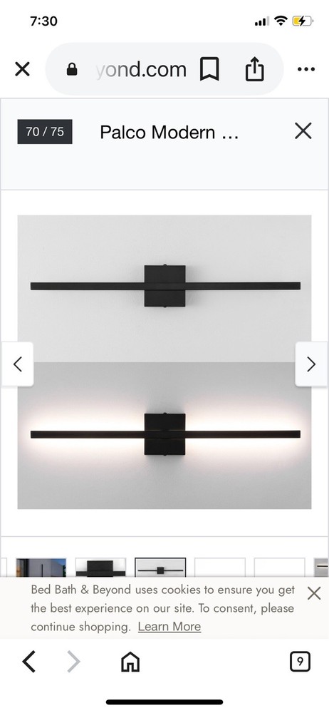 Jonathan Y Palco Black Wall Sconce 49.5”