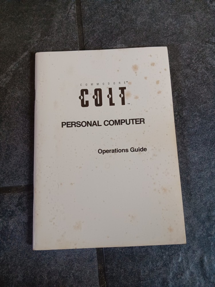 Commodore Colt Manual Personal Computer Operations Guide