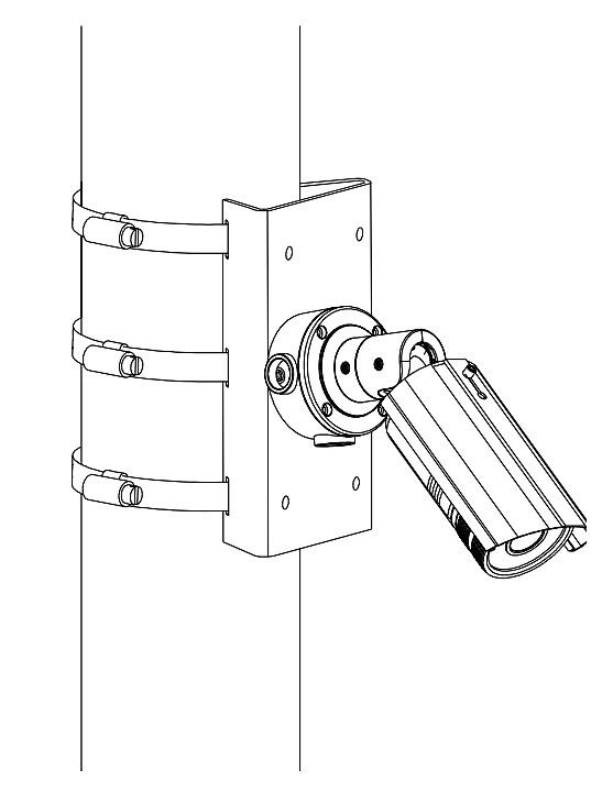 Original Hikvision DS-1275ZJ PM Universal Vertical Pole Mount Bracket Adapter