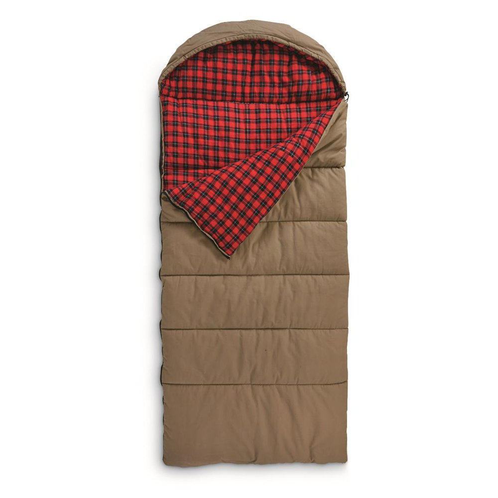 Guide Gear Canvas Hunter Extreme Sleeping Bag Rectangular-Shaped With Hood