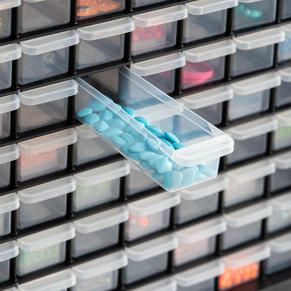 64-Drawer Stackable Storage Cabinet with Screw Tool for Hardware