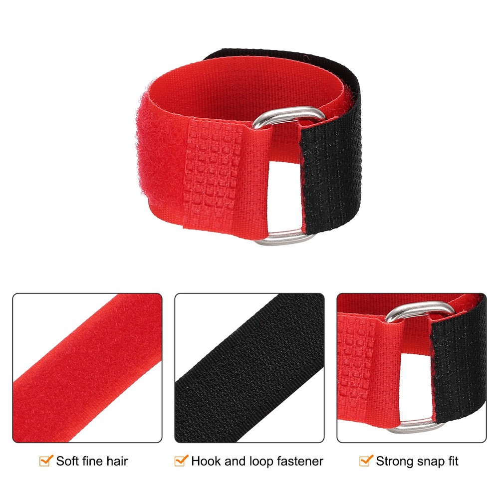 5Pcs Battery Tie Down Straps 0.8x6" Red Nylon Hold Down Hook Loop Straps