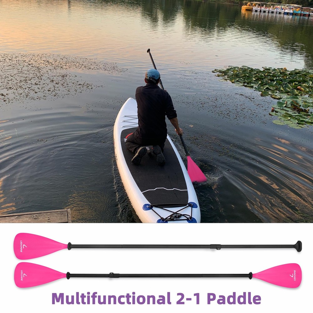 LEDONNE SUP Paddle 4-Piece Adjustable Stand Up 4-Pieces Pink