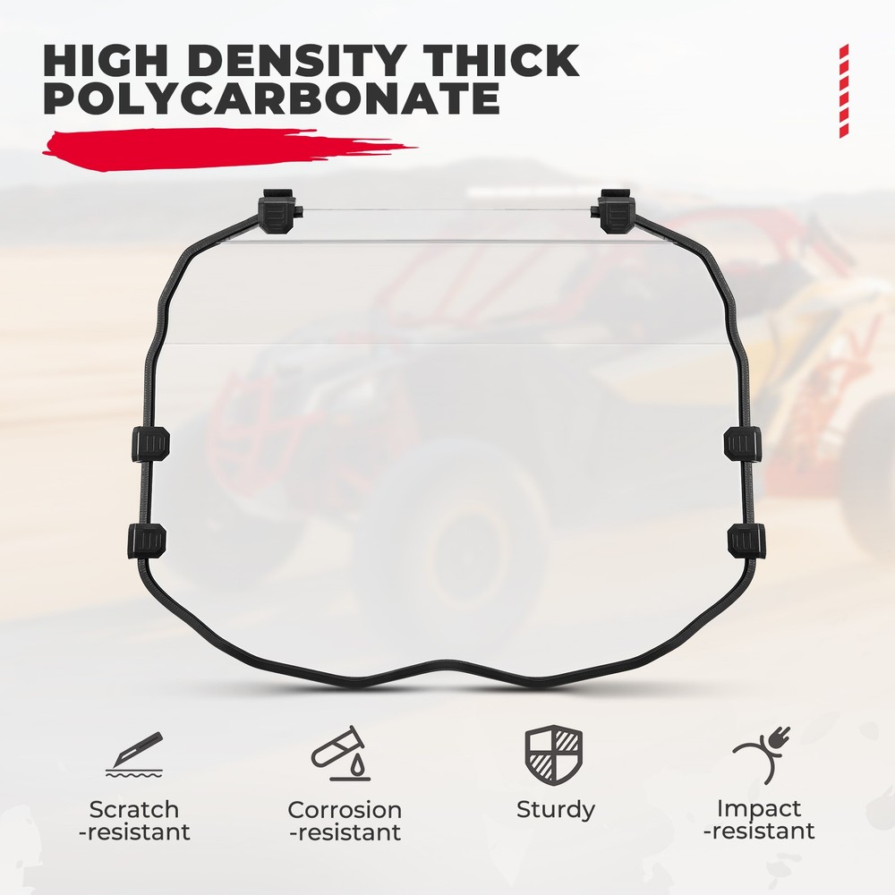 Full Front Windshield Scratch Resistant For Can Am Maverick X3 / Max 2017-2026