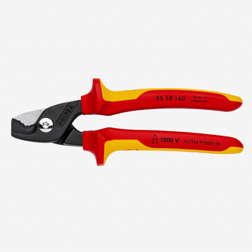 Knipex Cable Shears with StepCut Edge, Insulated