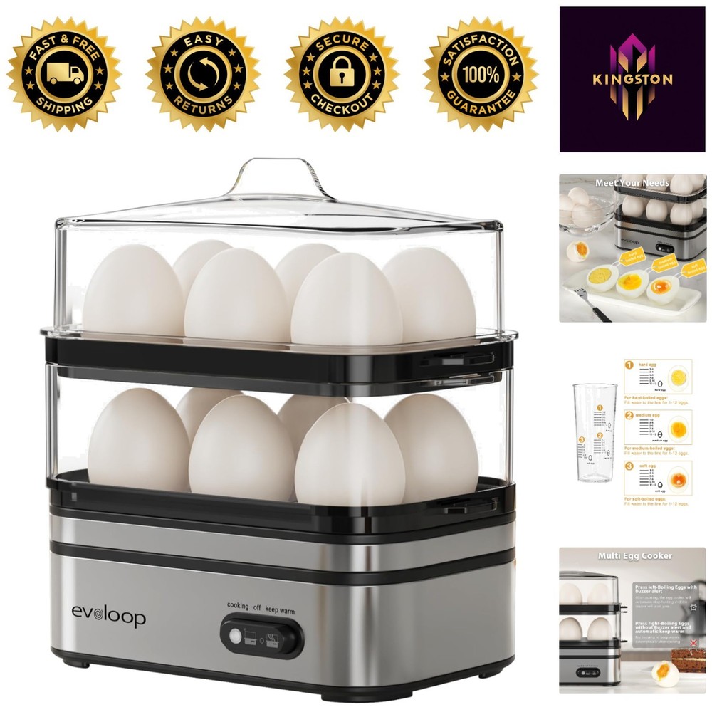 Versatile 12-Egg Rapid Cooker - Poached, Boiled & Vegetable Steamer
