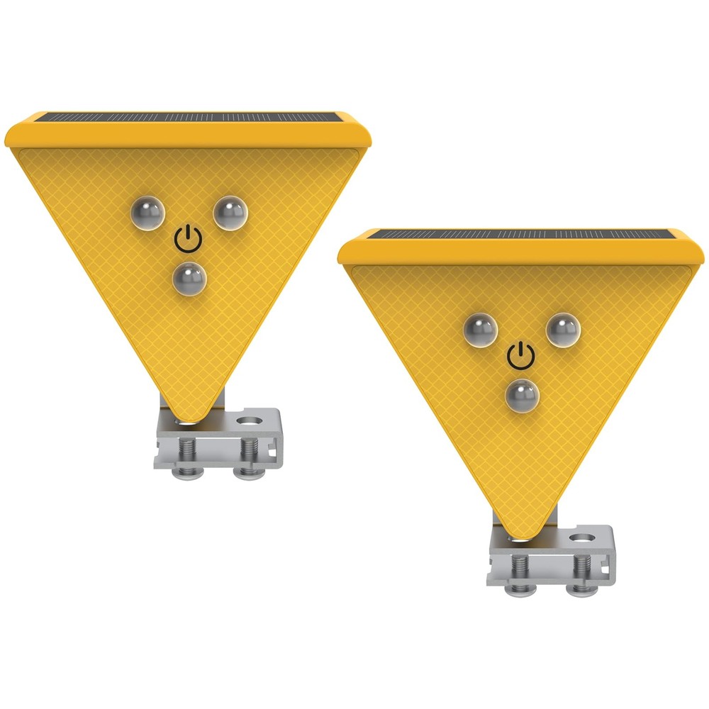 Solar Warning Light - LED Flashing Safety Light with Reflective Sticker