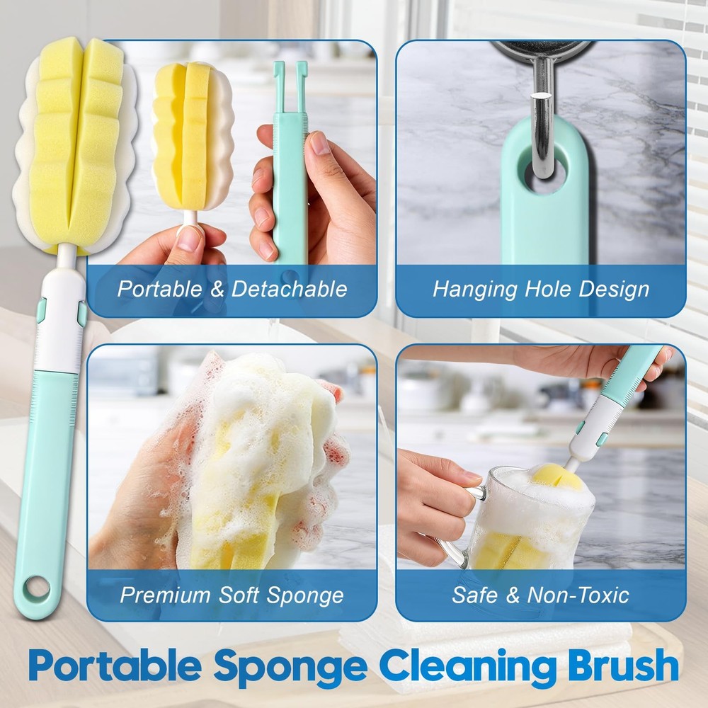 14Pcs Bottle Brush Cleaner Set, Long Handle Brushes, Multicolored