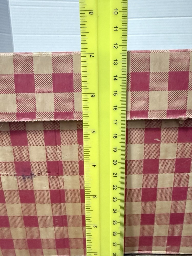 Vintage Cardboard Lone Star Sewing Patterns Storage Box Red Gingham