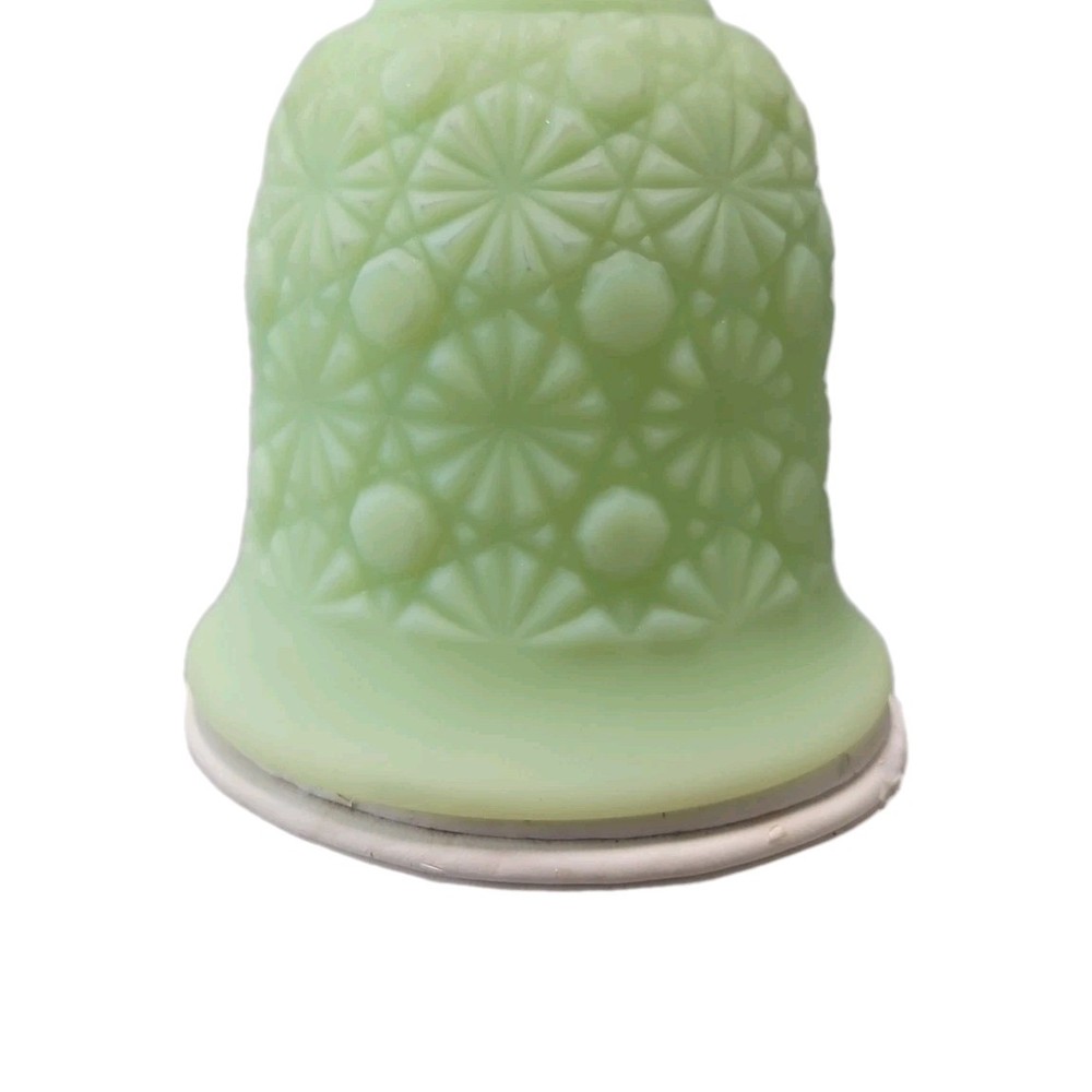 Fenton Uranium Satin Glass Bell Daisy Button Pattern Glows Under Blacklight